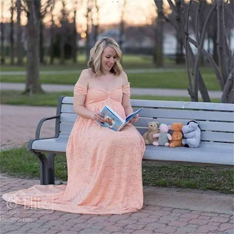 New Lace Maternity Dresses Elegence Pregnancy Dress Photography Long Pregnant Women Maxi Gown For Baby Shower Photo Shoots Props (13)