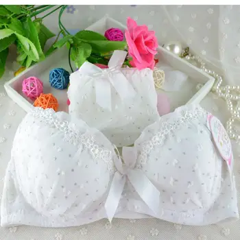 

Women Lace Bowknot Push Up Bras Sets Dot Print Padded Bras Underwire Brassiere QHAG