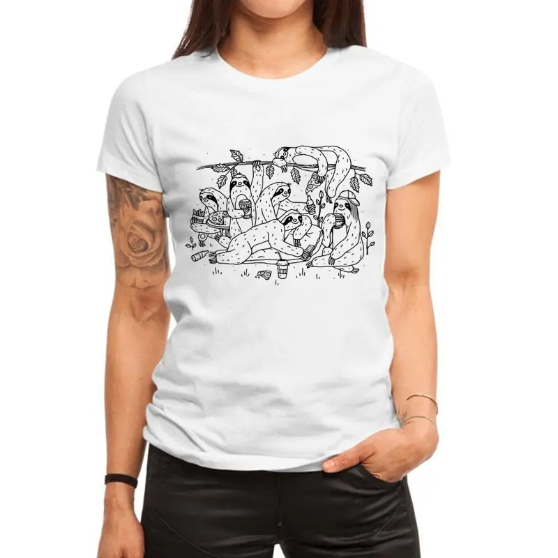 Женская футболка с принтом различных смешных эскизов новая модная коротким