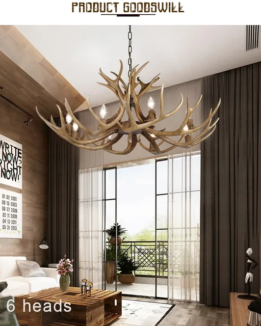 ZXDTVFGN アントラー 9 ライト ヴィンテージ ランプ 自宅 寝室