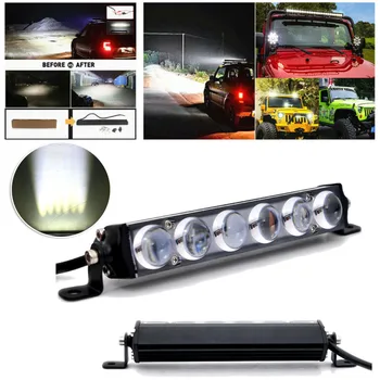 

60W LED light bar 7 inch Car Truck 4D Lens Single Row White Waterproof