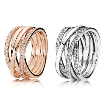 

925 Sterling Silver Ring Charms Full Crystal Round Hollow Out Diy 925 Ring For Women Jewelry