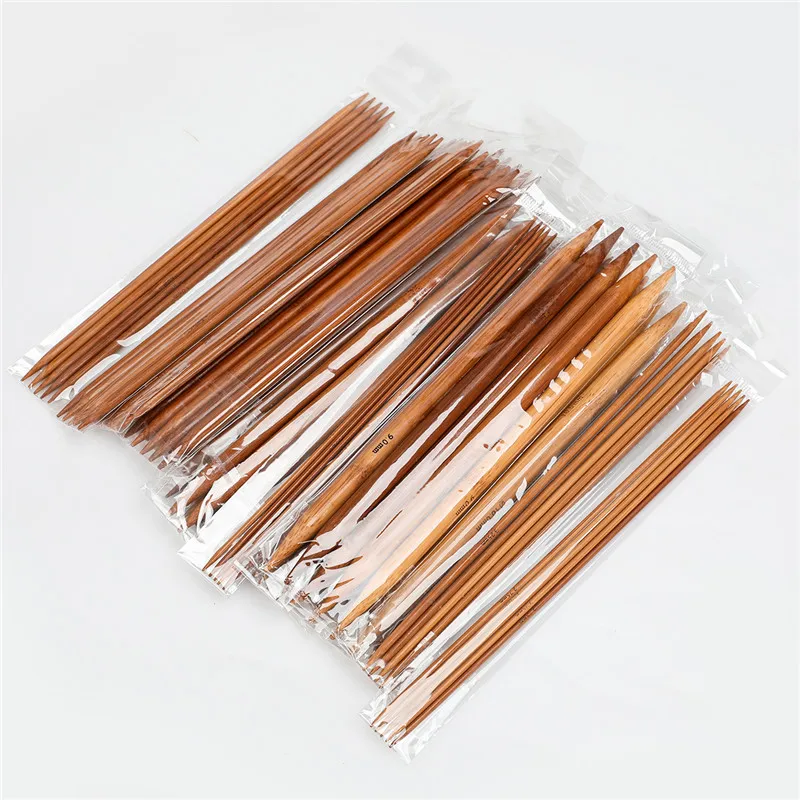 Knitting Needles 75 Pcs 20cm Double Pointed Carbonized Bamboo Knitting Needles Knit Yarn Weave Craft Mix 15 Sizes 2.0-10mm Crochet Needles Set Knitting Supplies Crochet Needles Knitting Material Knitting Craft Supplies