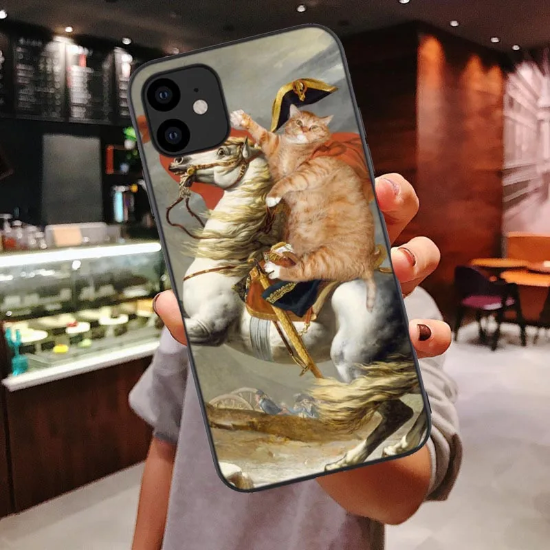 TPU Забавный мягкий чехол Leonardo da Vinci Mona Lisa Pat Cat для iphone 11 Pro MAX для iphone X XR Xs Max 6 6S 7 8 Plus - Цвет: TPU