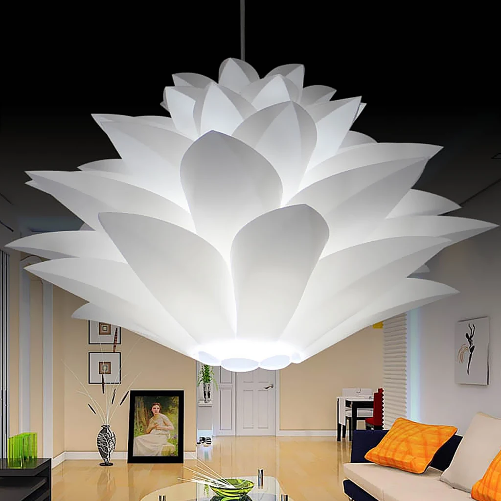 Modern Lotus Pendant Chandelier Pendant Ceiling Lamp Hanging Light Lampshade DIY  ( White )