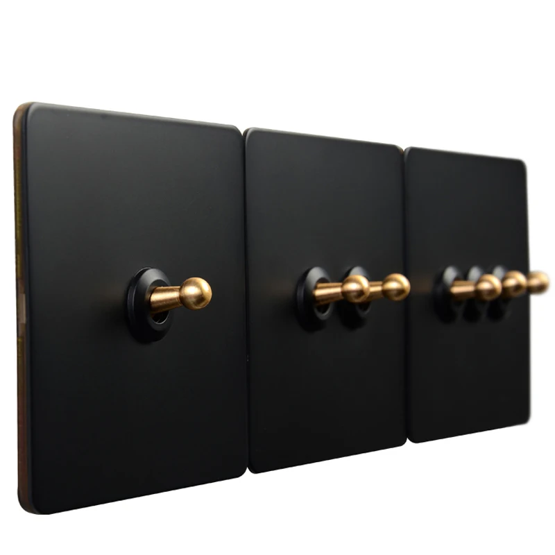1/2/3 Gang Wall Light Toggle Liver Switch Heavy Duty Black Wiring Light