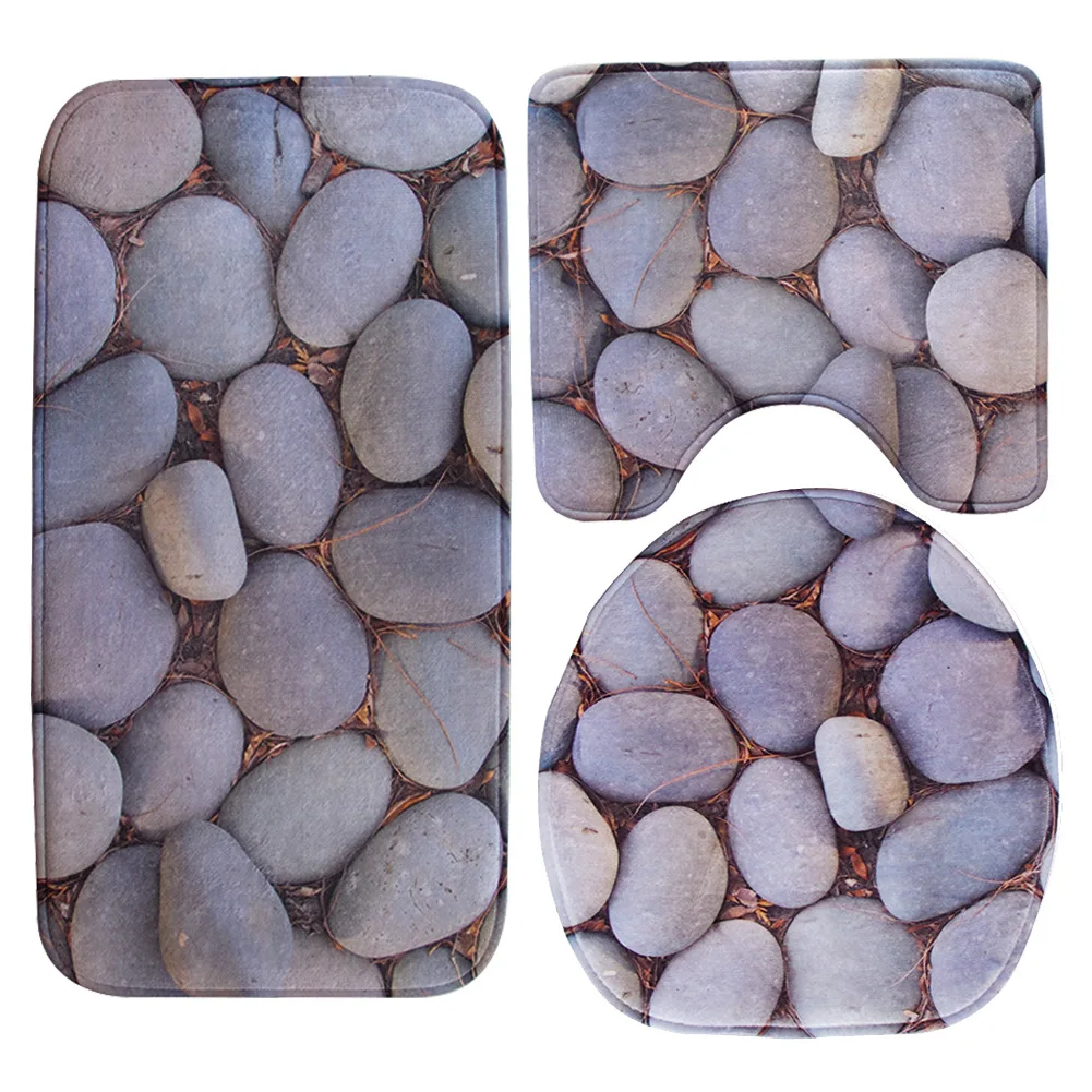 Pattern06 Набор ковриков для ванной комнаты с креативным рисунком, 3 шт, коврик для ванной комнаты, подставка для крышки, коврик для унитаза, набор Противоскользящих ковриков для пола, коврик для ванной - Цвет: Pattern06