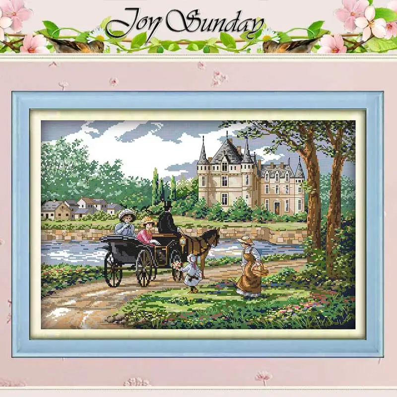 Cross Stitch Kit Suburban Patterns Counted Cross Stitch Set 11CT 14CT 16CT Stamped DMC Cross-stitch Kit Embroidery Needlework Home Decor