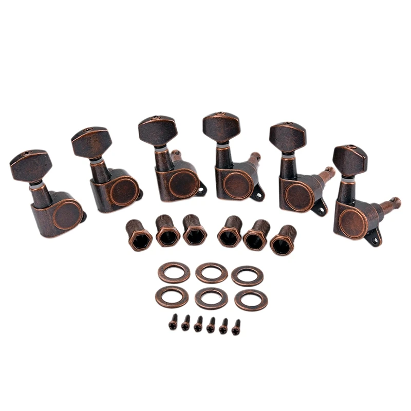 

Pegs for electric guitar 6R Small Square Head Tuning Pegs Tuners Machine Head with Buttons Keys for Acoustic Electric Guitar