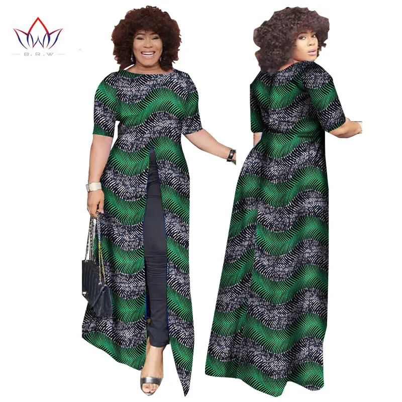 Африканский dashiki африканских платья повседневные Прямые сплит печати принт