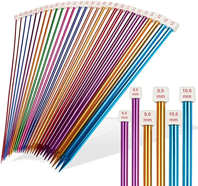 플러그 스웨터 바늘, 싱글 포인트 뜨개질 바늘, 색상 추가 긴 스트레이트 스웨터 바늘, DIY 뜨개질 프로젝트용, 35cm 