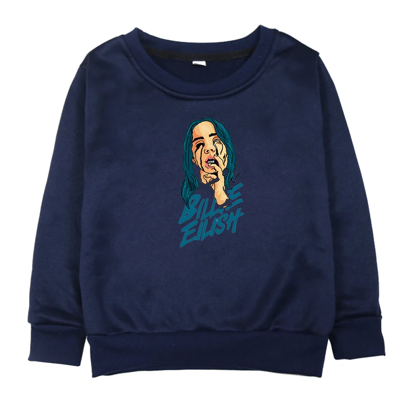 Hoodies 9 Модные футболки Billie Eilish; детская осенне-зимняя одежда с капюшоном; детские толстовки для маленьких мальчиков и девочек; длинный костюм с рукавами - Цвет: Hoodies 9