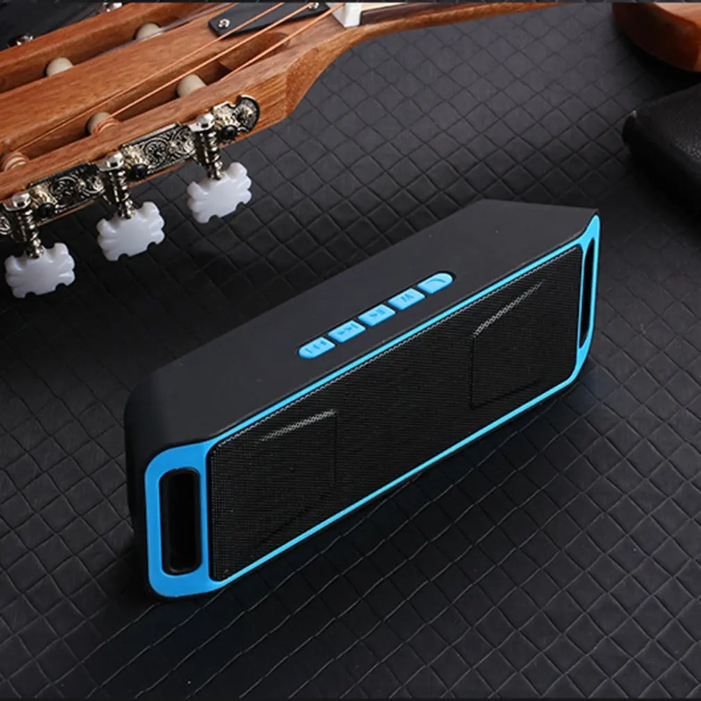 Синий Портативный Bluetooth 5,1 динамик стерео сабвуфер колонки динамик s USB mp3 TF fm-радио Встроенный микрофон звукозаменитель SC208 радио бар - Цвет: Синий