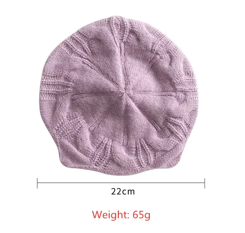 Béret Tricoté Pour Femme Bonnet Épais Casquette De Baseball Protection