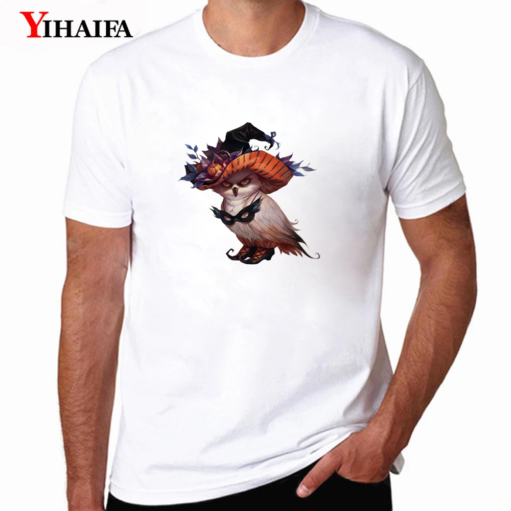 

YIHAIFA Halloween T-Shirt Men Short Sleeve Funny Owl Printed T Shirts Graphics Tee Shirt Harajuku Tops Oversized T Shirt