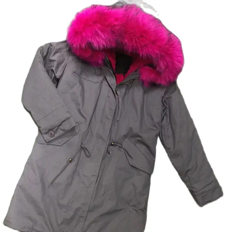 

Парка пуховая зимняя длинная, розовая, на Рождество