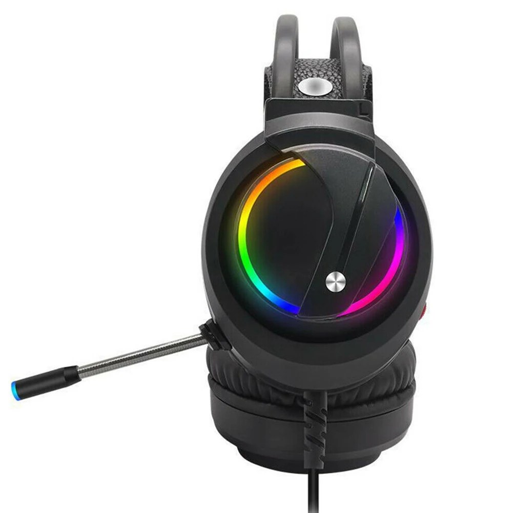 USB Wired Gaming Headphones 7 1 Sound Noise Reduction Earpiece Hanging Ear Gaming Ear phones With Microphone Creative Gift 2020