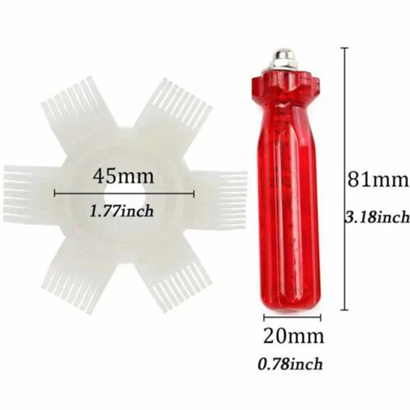 Пластиковый кондиционер радиатор оребрение конденсатора гребень A/C выпрямитель с красной ручкой для автомобиля чистящие аксессуары