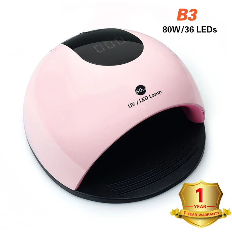 b3-pink Лампа для ногтей 80 Вт УФ светодиодная лампа для сушки ногтей весь Гель-лак маникюрный аппарат для дизайна ногтей сушилка светодиодный светильник для ногтей - Цвет: b3-pink