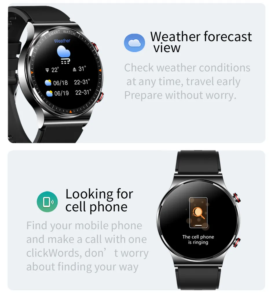2022 New REX GT AMOLED Screen Smart Watch Men Always-on Display Music Playback Bluetooth Call Waterproof Heart Rate Smartwatch