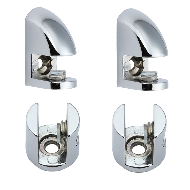 4pcs Glass Clamp Plated Brackets Zinc Alloy Chrome finish Shelf Holder Support Brackets Clamps For 6-8mm 8-10mm 10-12mm