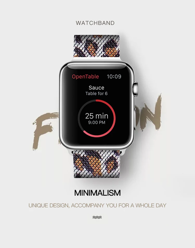 Леопардовый с серым ремешком для часов 40 мм 44 мм для Apple Watch 4 5 ремешок с магнитной пряжкой 38 мм 42 мм для Iwatch Series 3 2 1