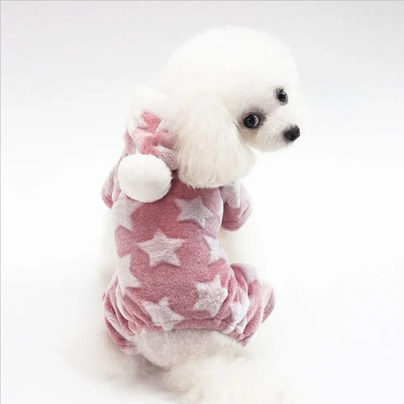 pink Одежда для домашних животных, новое зимнее теплое пальто тренировочный костюм для собак, толстовка с капюшоном, утолщенная, с хлопковой подкладкой, одежда для домашних животных, плюшевые собаки, костюм кошки, зимний комбинезон - Цвет: pink