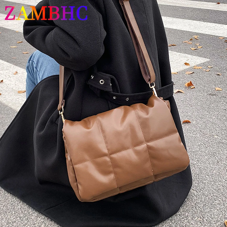 

Fashion Women's Space Bag Soft Pu Leather Padded Shoulder Bags for Women 2021 Winter Top Quality Female Crossbody Bag Luxury Sac