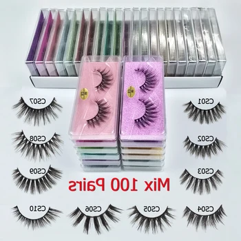 

wholesale 3d mink false eyelashes 20/30/40/50/100 pairs fluffy wispy fake lashes natural long makeup Eye lash extension in bulk