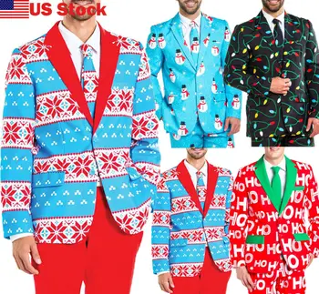 

Mens Christmas Suitmeister Suit Xmas Party Festive Fun Patterned Fancy Dress