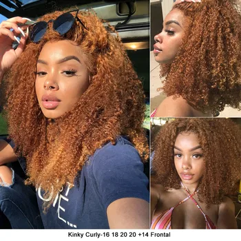 YVONNE Kinky Curly Virgin Brazilian Hair Weave 4A 4B Unprocessed Human Hair Bundles Natural Color 3