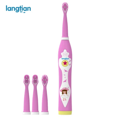Langtian Sonic электрическая зубная щетка для детей детская зубная щетка Детская автоматическая зубная щетка USB перезаряжаемая детская зубная щетка - Цвет: 8600 pink 4 heads