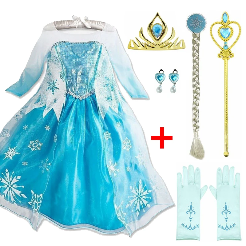 Vestido de princesa Frozen para niña, conjunto de ropa de fiesta de  cumpleaños y Navidad, disfraces de Anna y Elsa, vestidos para niña pequeña  - AliExpress Madre y niños