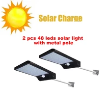 2/4pcs 48 LED Solar Light PIR Motion Sensor Wall Lamp Energy-saving Lights Waterproof Outdoor Garden Floodlights Spotlights secu