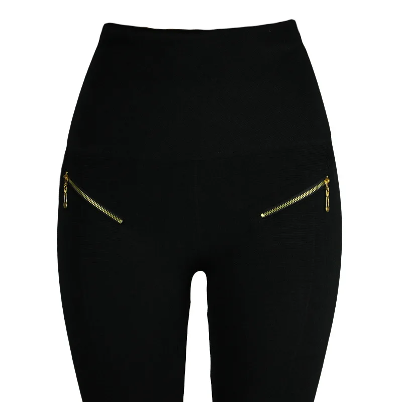 High Waist Women Workout Push Up Leggings Yoga Pants Elastic Drilling Zipper Button Black Fitness Jogging Gym Sexy Trousers