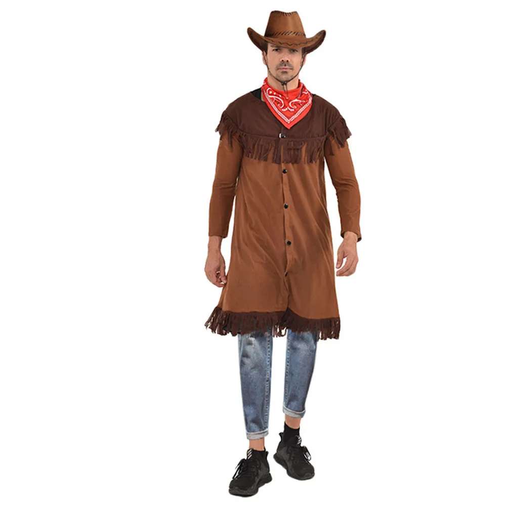 

Halloween Carnival Christmas Party Uniform Adult Men Western Cowboy Uniform Prince Knight Cosplay costume