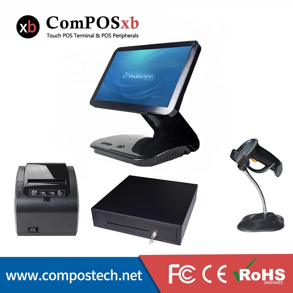 Windows все в одном POS емкостный сенсорный точка продажи системы кассовый аппарат для супермаркета