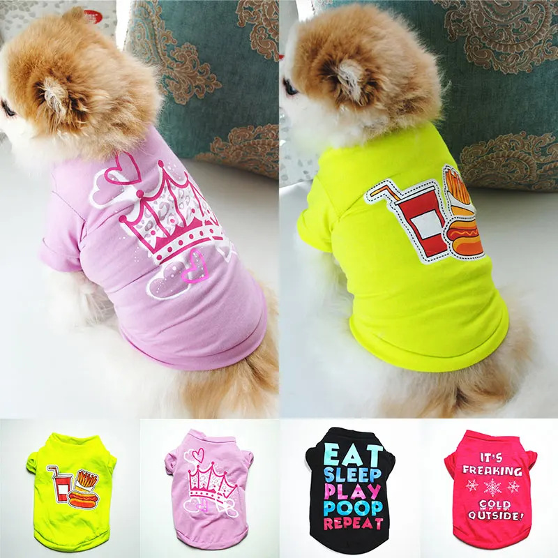Hot Sold Fun Pet Dog Clothes for Small Dogs Puppy Pets Clothing Cute T