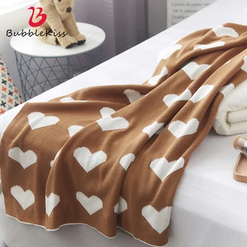 

Bubble Kiss Throw Blanket Solid Color Love Pattern Sofa Blanket Modern Design Cotton Blankets For Bed Girl Room Sleeping Blanket