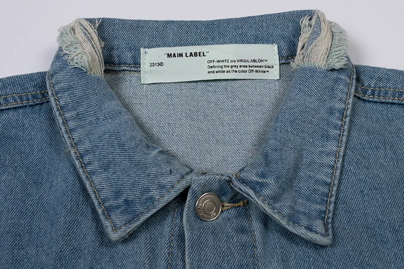 Ow популярный бренд off White2019 летний градиентный цвет классический наконечник стрелы Печатный Тонкий тип для весны и осени ковбойская куртка