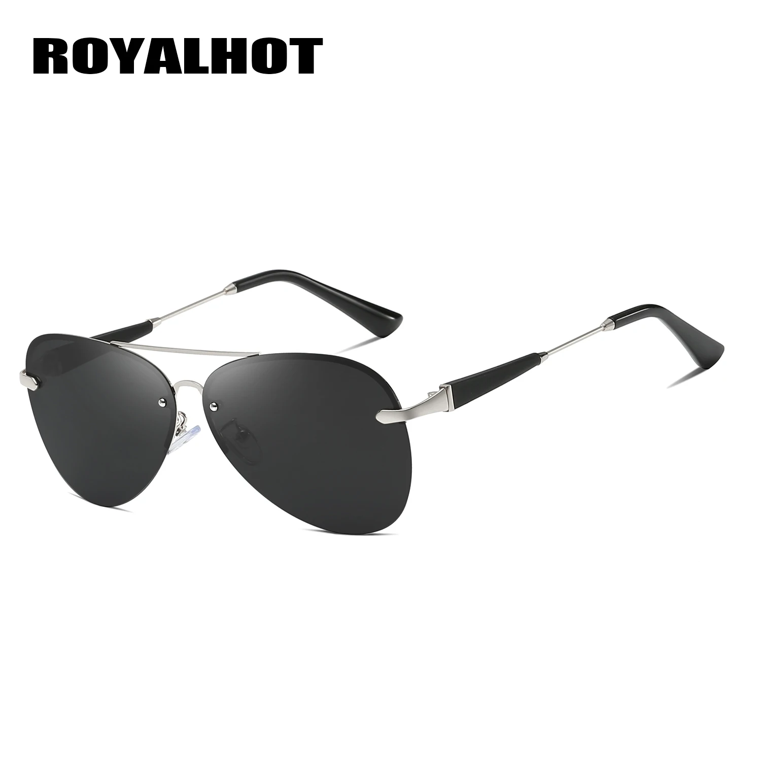 RoyalHot мужские и женские Поляризованные солнечные очки с квадратной оправой из сплава, солнцезащитные очки для вождения, солнцезащитные очки, мужские очки, мужские 900143 - Цвет линз: Silver