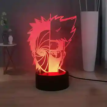 

Naruto LED Battery Night Lamp Mask Kakashi Creative 3D Illusion Lamp USB Switch Kids Study Lamp Bedside Lamp Kids Present