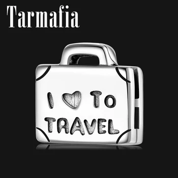 

Hight Quality 925 Sterling Silver I love to travel Clip Beads DIY Charm fits Original Reflection Bracelets Fine Jewelry Making