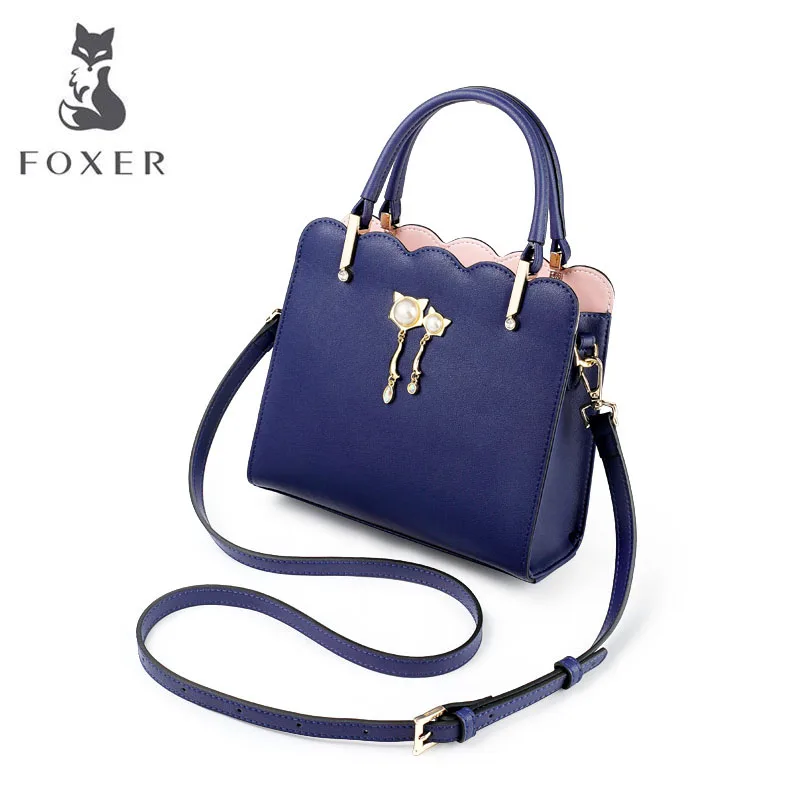 FOXER модная сумка из воловьей кожи, женские кожаные сумки, дизайнерские сумки от известного бренда, женские сумки, роскошные сумки, женские сумки, сумка-тоут