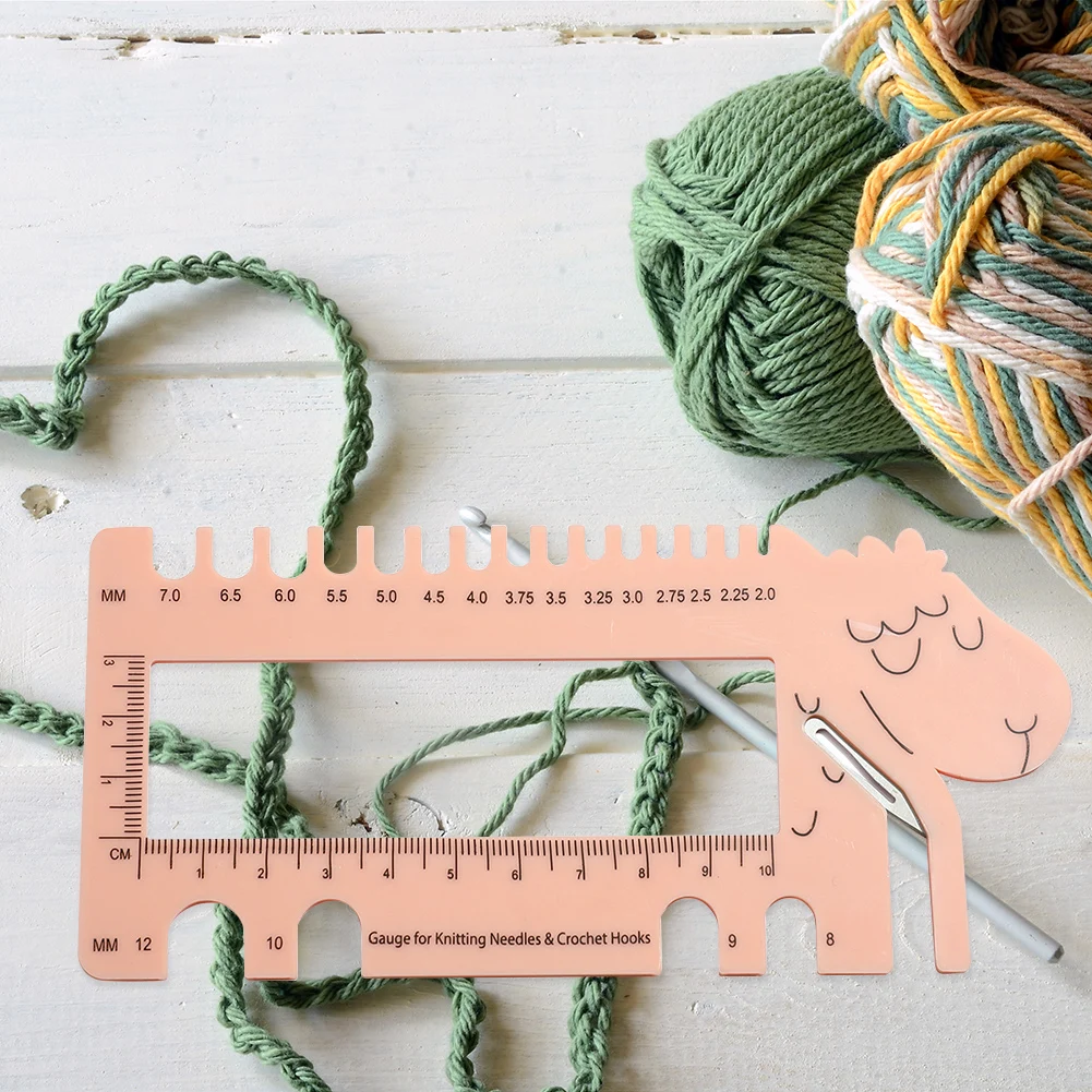 Crochet Hooks Crochet Needles DIY Sheep Shape Sewing Knitting Needles Gauge Size Guide Crochet Hook Ruler Measure Gauge Tool Accessory