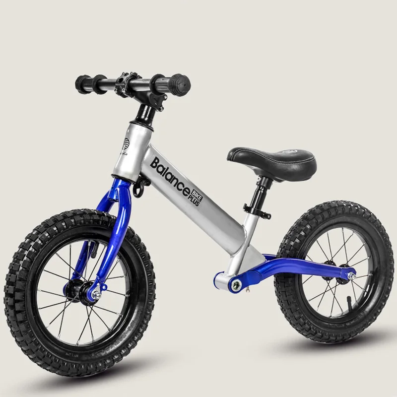 Синий Infant Shining Children Balance Car Bicycle Ride on Toys Double Wheel Sliding Car Adjustable No Pedal 2-6 Years Old Baby - Цвет: Синий