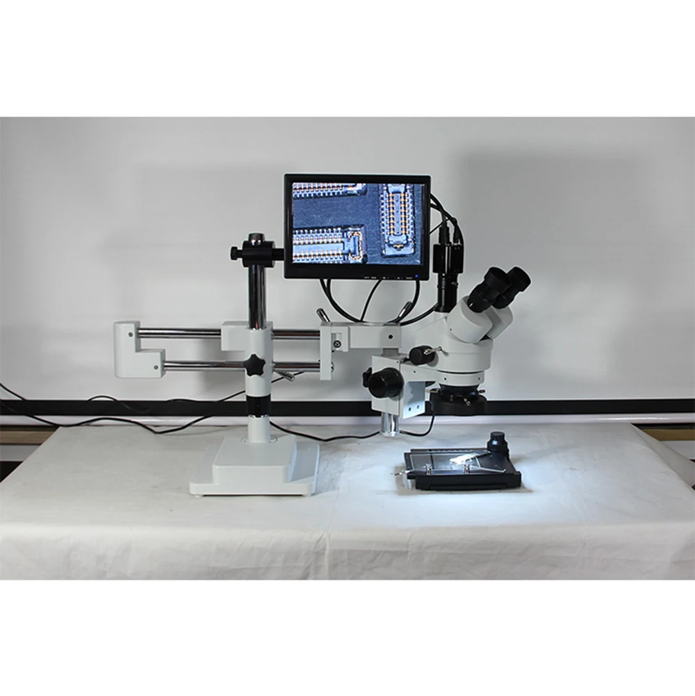 ^*Best Offers 7-45x video Microscope Best Multi-function TBK-15A Long Arm Move Electronic Digital Display Zoom Operating CPU Maintenance Tools
