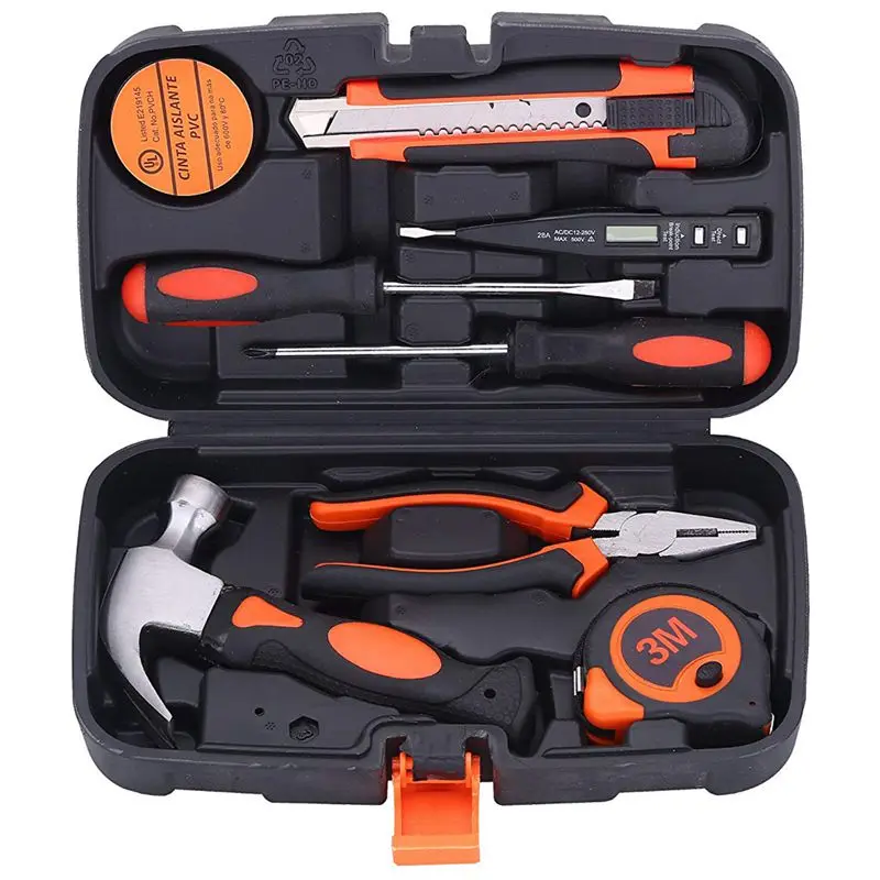 

9PCS Mixed General Hand Tool Kit, Small/Tiny/Mini Home improvement/Household Tools, Portable Repairing Tool Set, with Plastic
