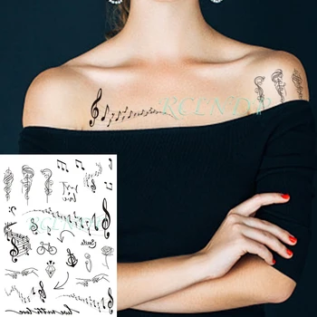 

Waterproof Temporary Tattoo Stickers Creative note melody combination Fake Tatto Flash Tatoo hand foot arm for kid women men