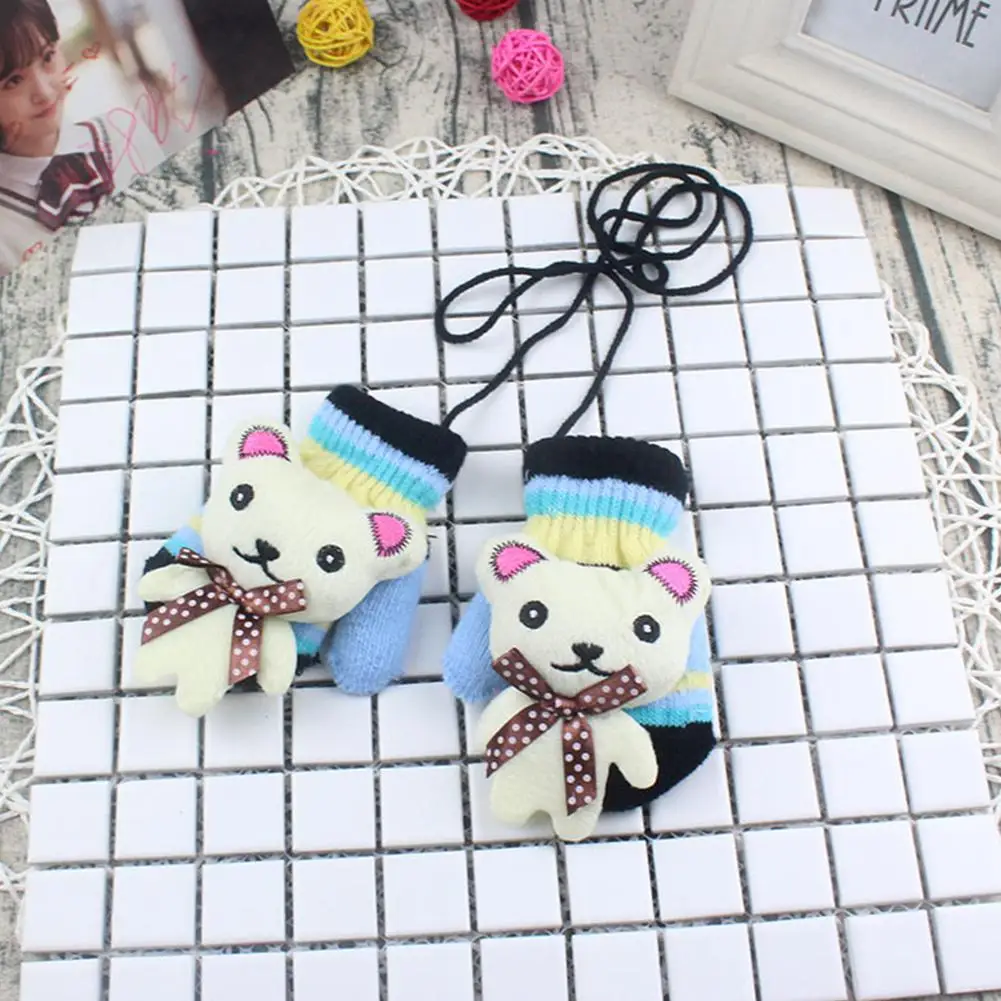 Studyset Boy gloves Girl Cute Cartoon Warm Thickening Knitted Gloves for Winter Autumn acrylic Cartoons children